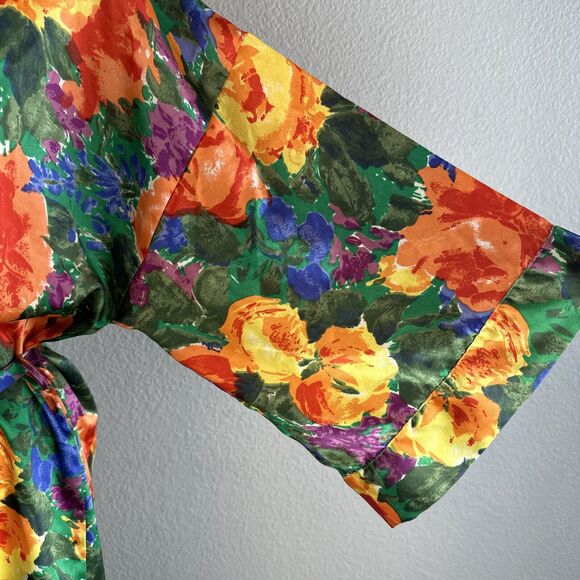 Victoria's Secret Vintage Gold Label Colorful Floral Dressing Robe Size M - Picture 2 of 7